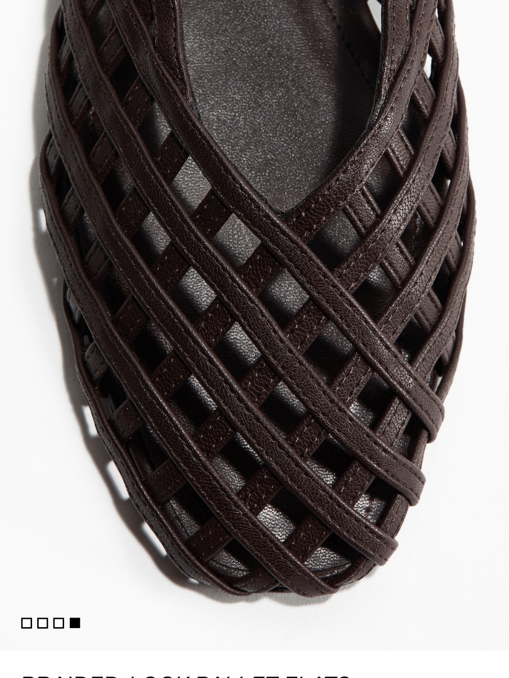 H&M Dark Chocolate Woven Slip-On Flats - Picture 3 of 4